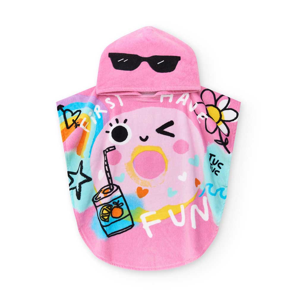 Poncho de la Ligne Vêtements Fille Tuc Tuc aux couleurs vives.Compositions : Coton 100%