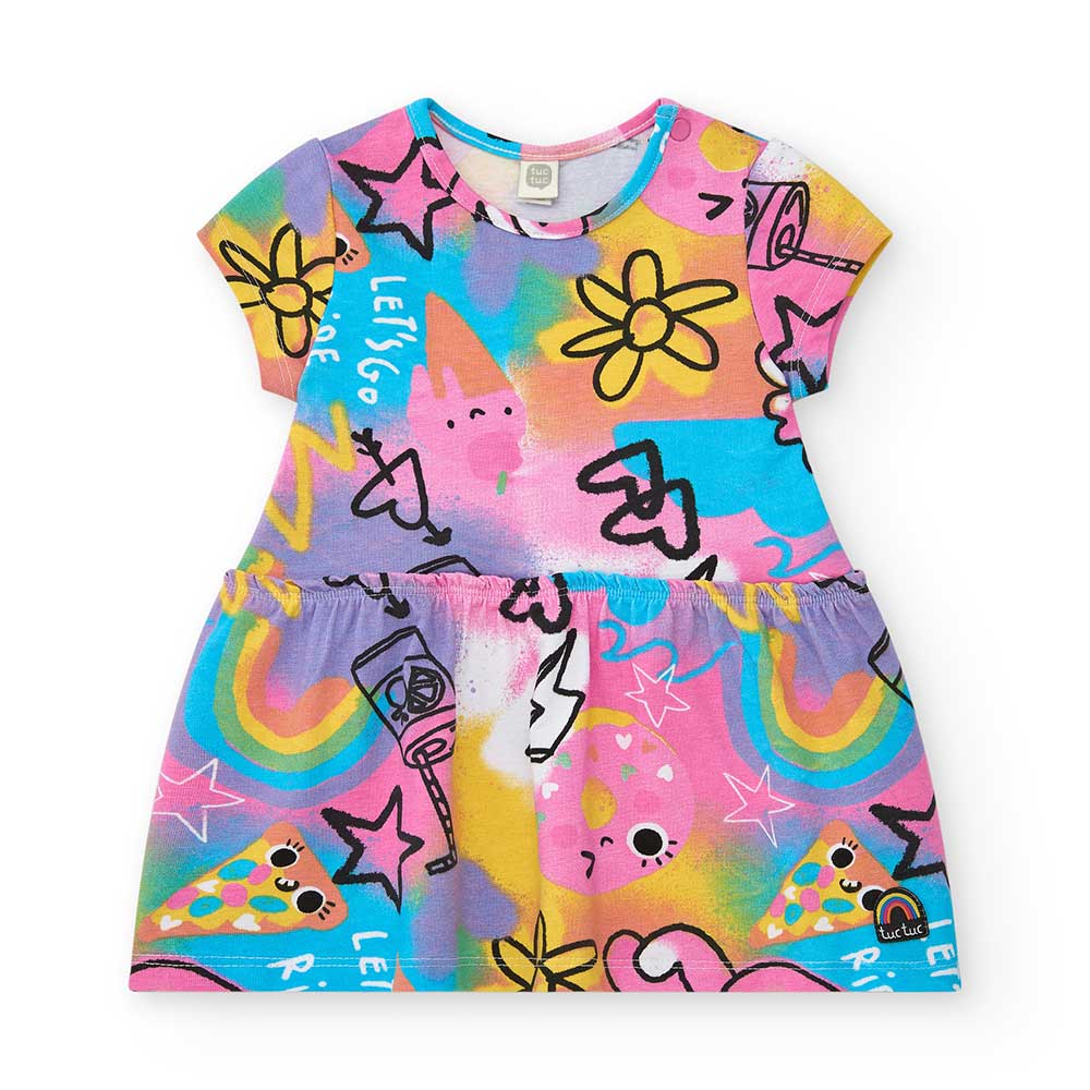 Little knit dress from the Tuc Tuc Girls' Clothing Line, with snap buttons on the shoulder strap ...