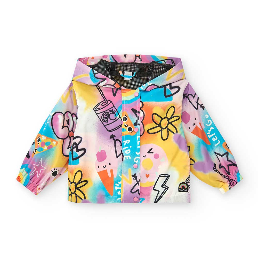 Giubbotto antivento della Linea Abbigliamento Bambina Tuc Tuc, con cappuccio e rete all'interno.C...