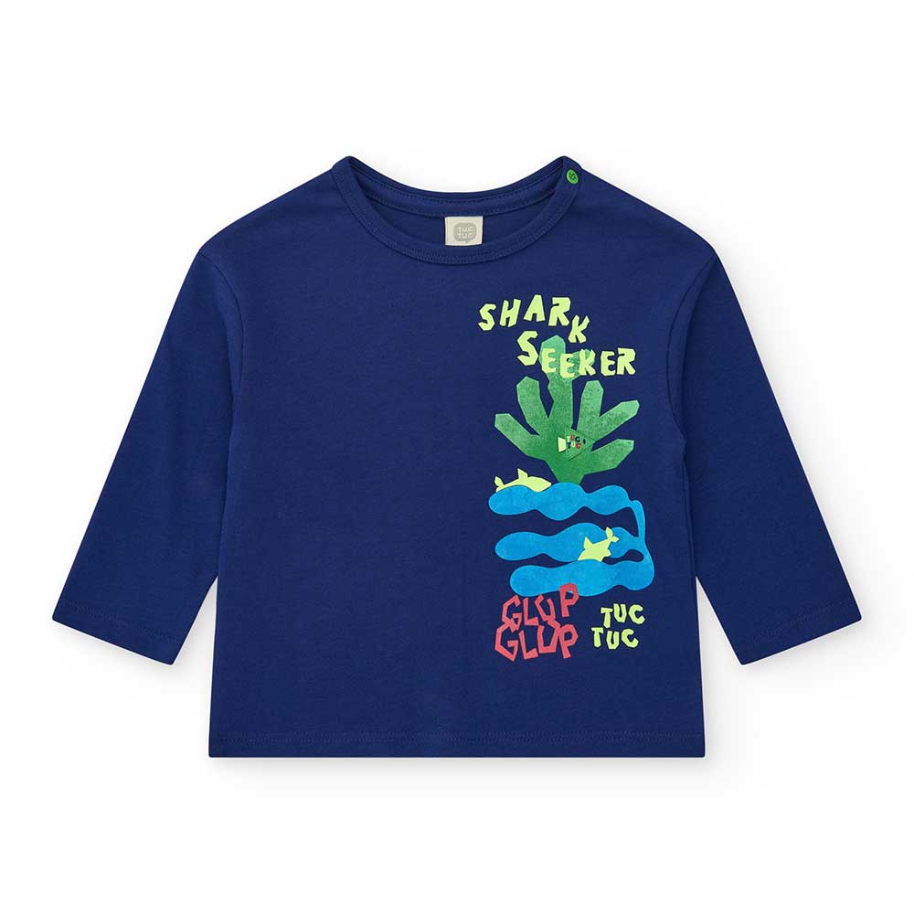 T-shirt à manches longues de la Ligne Vêtements Enfant Tuc Tuc, avec boutons-pression sur l'épaul...