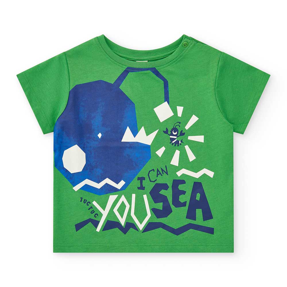 Tuc Tuc Children's Clothing Line T-shirt, with snap buttons on the shoulder strap and colorful pr...