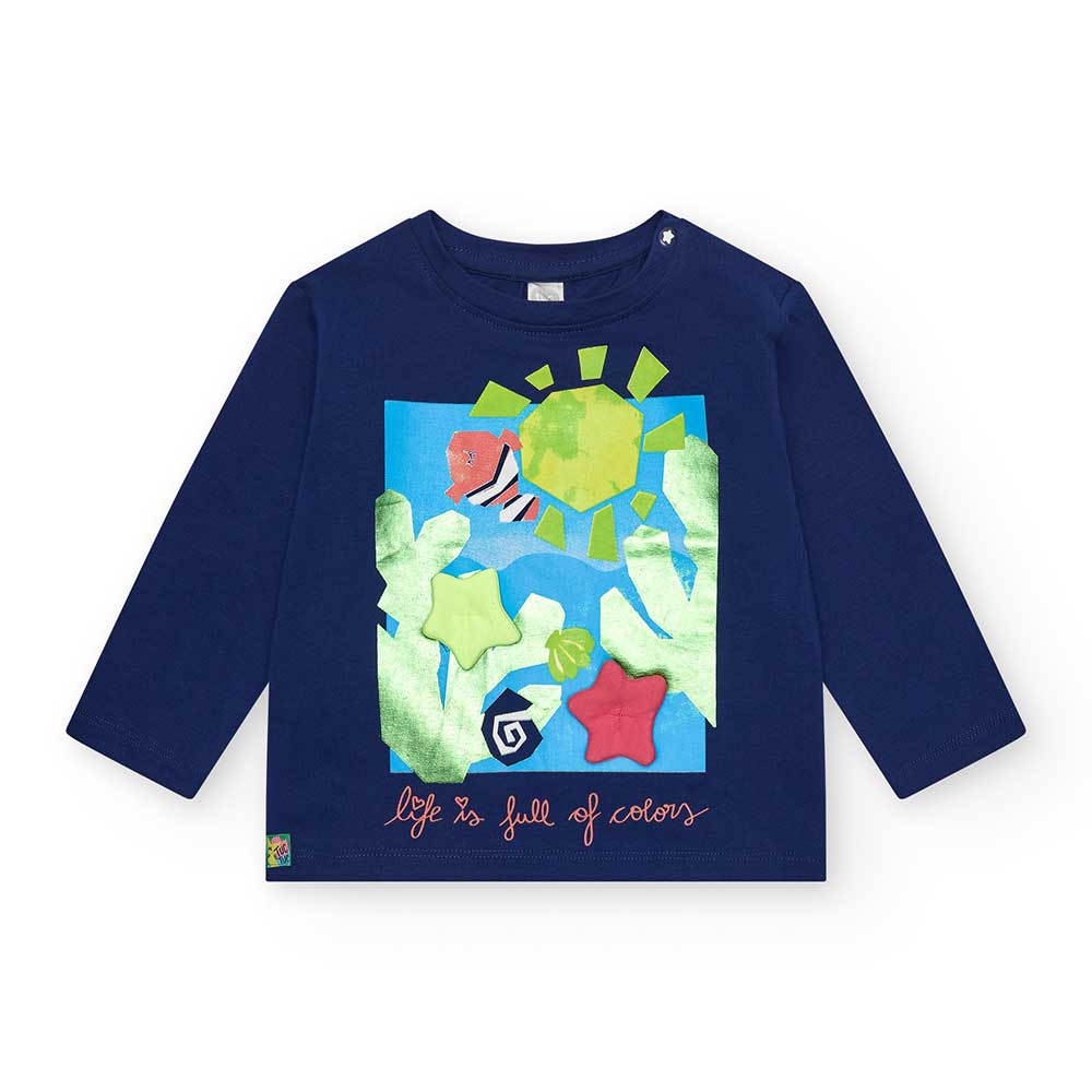 T-shirt à manches longues de la Ligne Vêtements Fille Tuc Tuc, avec impression colorée sur le dev...