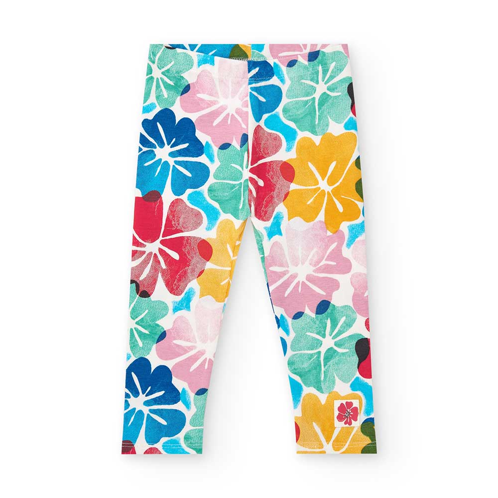 Leggings de la ligne Vêtements Tuc Tuc pour fille, avec un motif multicolore d'hibiscus en all-ov...