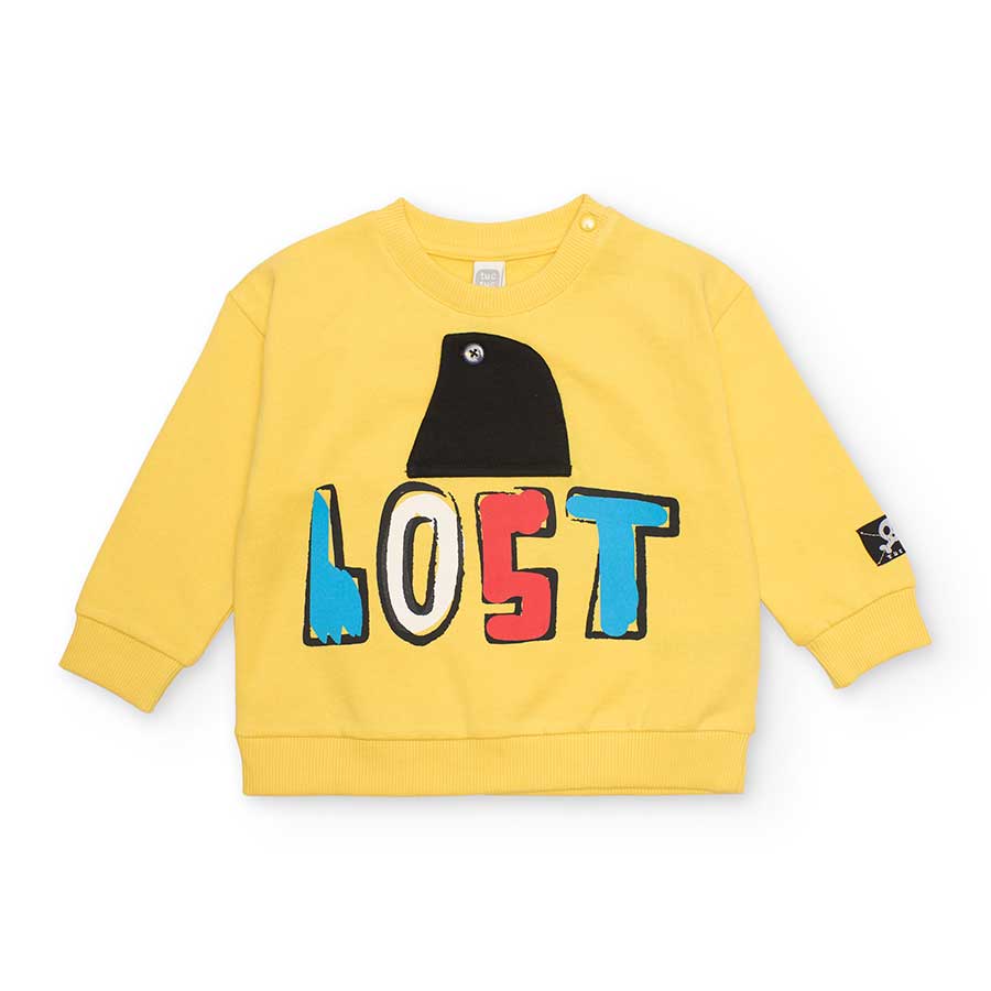 Brushed sweatshirt from the Tuc Tuc Children's Clothing Line, featuring a colorful print on the f...