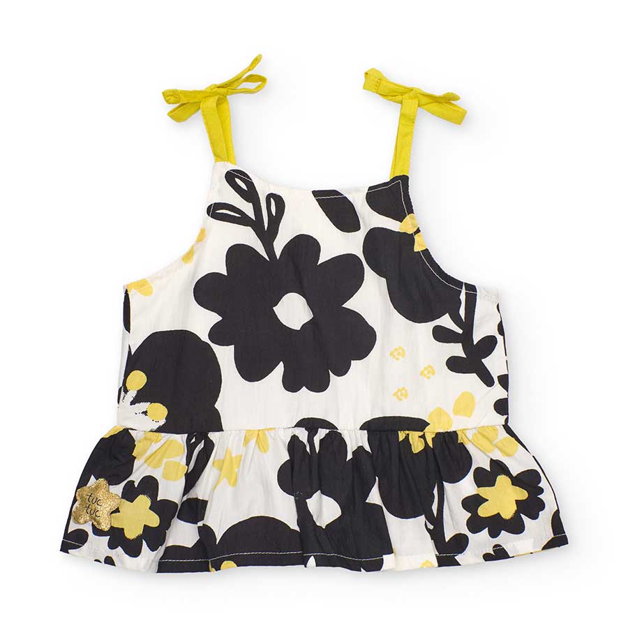 Top en coton de la ligne de vêtements pour filles Tuc Tuc, à motif fleuri et avec des bretelles a...