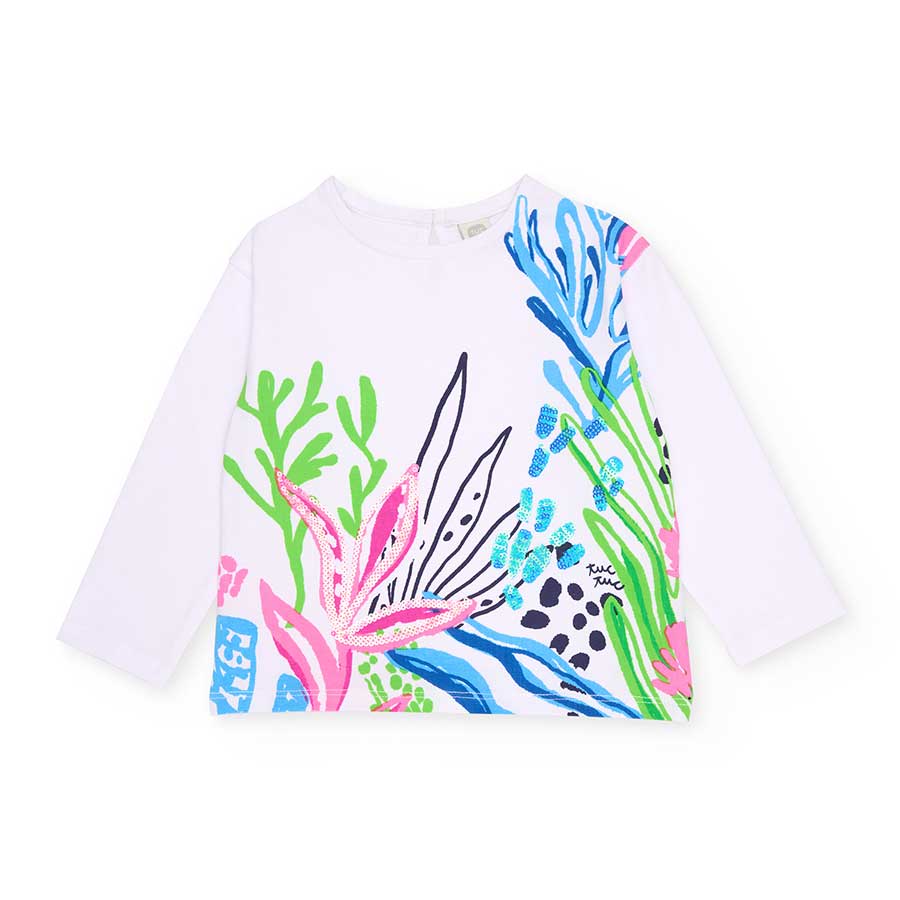 T-shirt à manches longues de la ligne de vêtements pour filles Tuc Tuc, avec une impression multi...