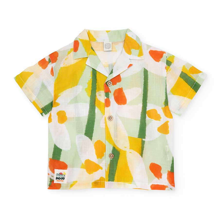 Chemise de la ligne de vêtements pour enfants Tuc Tuc, à col large et motif multicolore. En mélan...