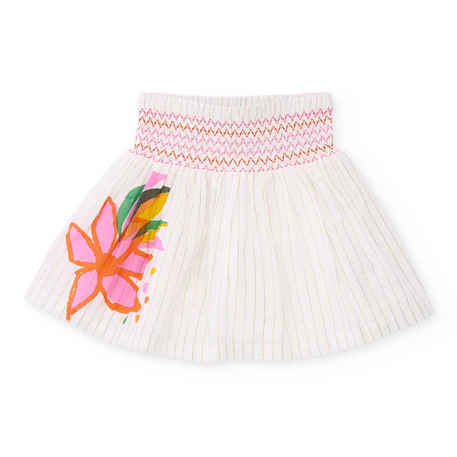 Gonnellina in tela della Linea Abbigliamento Bambina Tuc Tuc, con elastico in vita e dettagli lur...