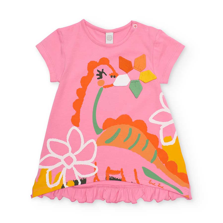 Abitino in maglina della Linea Abbigliamento Bambina Tuc Tuc, con stampa colorata sul davanti ed ...