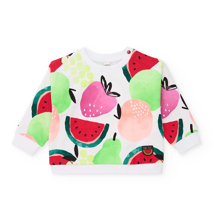 Sweat-shirt brossé de la ligne de vêtements pour enfants Tuc Tuc, au motif all over de fruits col...
