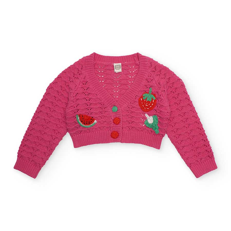 Gilet cardigan de la ligne de vêtements pour filles Tuc Tuc, modèle court en style bolero avec de...