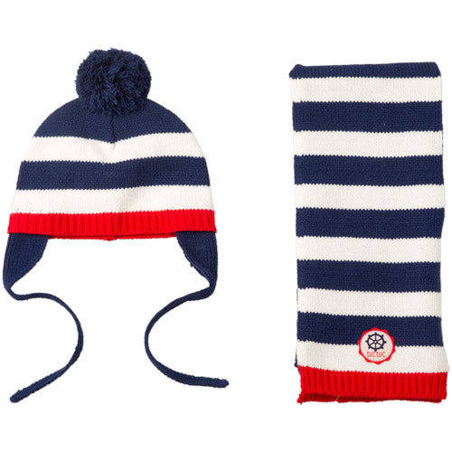 Set de la ligne vêtements enfant Tuc Tuc composé d'un bonnet et d'une écharpe à rayures.

   

Co...