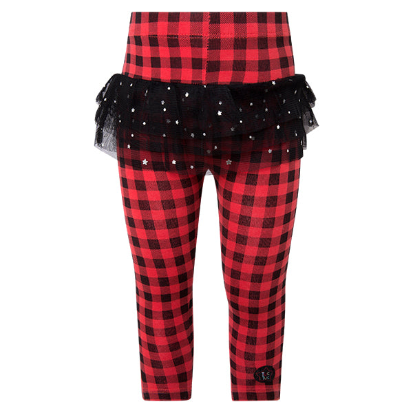 Leggings de la ligne Vêtements Fille Tuc Tuc avec motif à carreaux et application de tulle sur le...