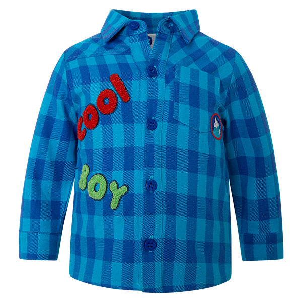 Chemise en flanelle de la ligne Vêtements Enfant Tuc Tuc avec motif à carreaux
  et application e...