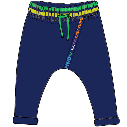 PANTALON EN MOLLETON BLEU GARÇON
