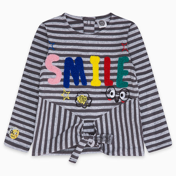 T-shirt de la Ligne Vêtements Fille Tuc Tuc avec boutons-pression au dos, motif à rayures et brod...