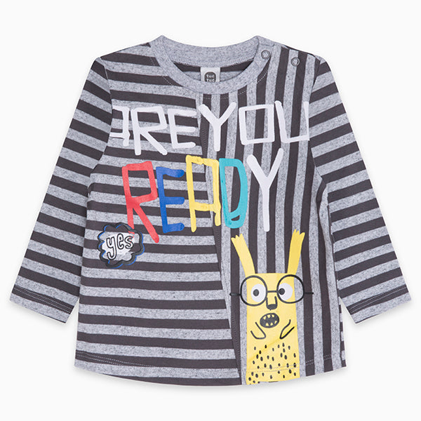 T-shirt de la Ligne Vêtements Enfant Tuc Tuc, avec motif à rayures et petits boutons
  sur les ép...