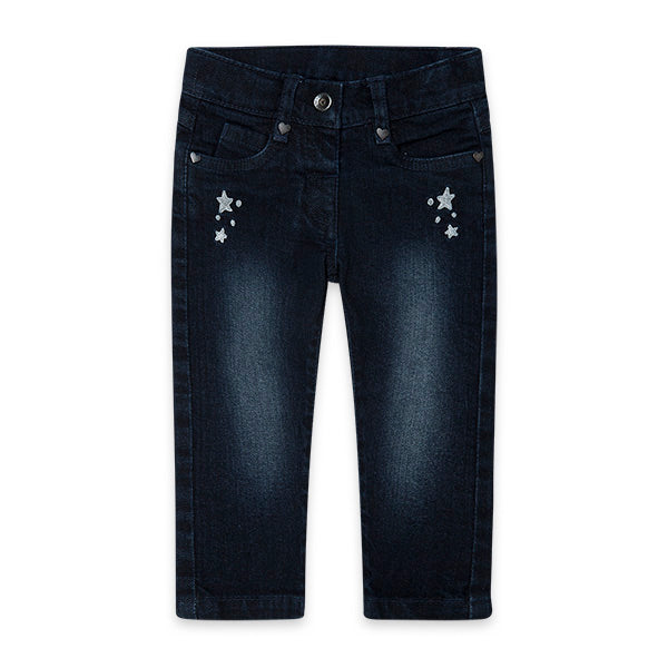 Pantalon en jean de la ligne vêtements fille Tuc Tuc, collection Glaciar, avec broderies sur le d...