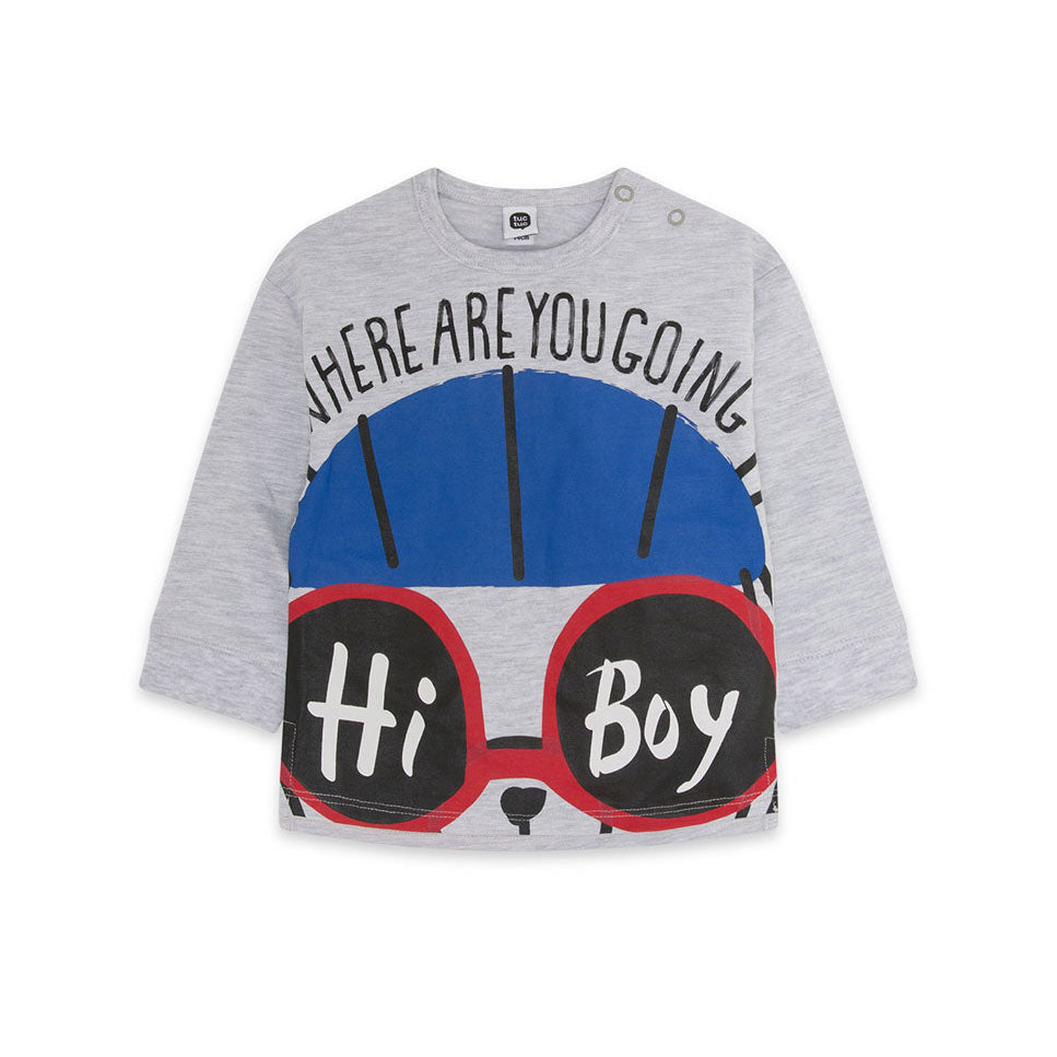 T-shirt de la Ligne Vêtements Enfant Tuc Tuc, avec impression sur le devant et boutons-pression s...