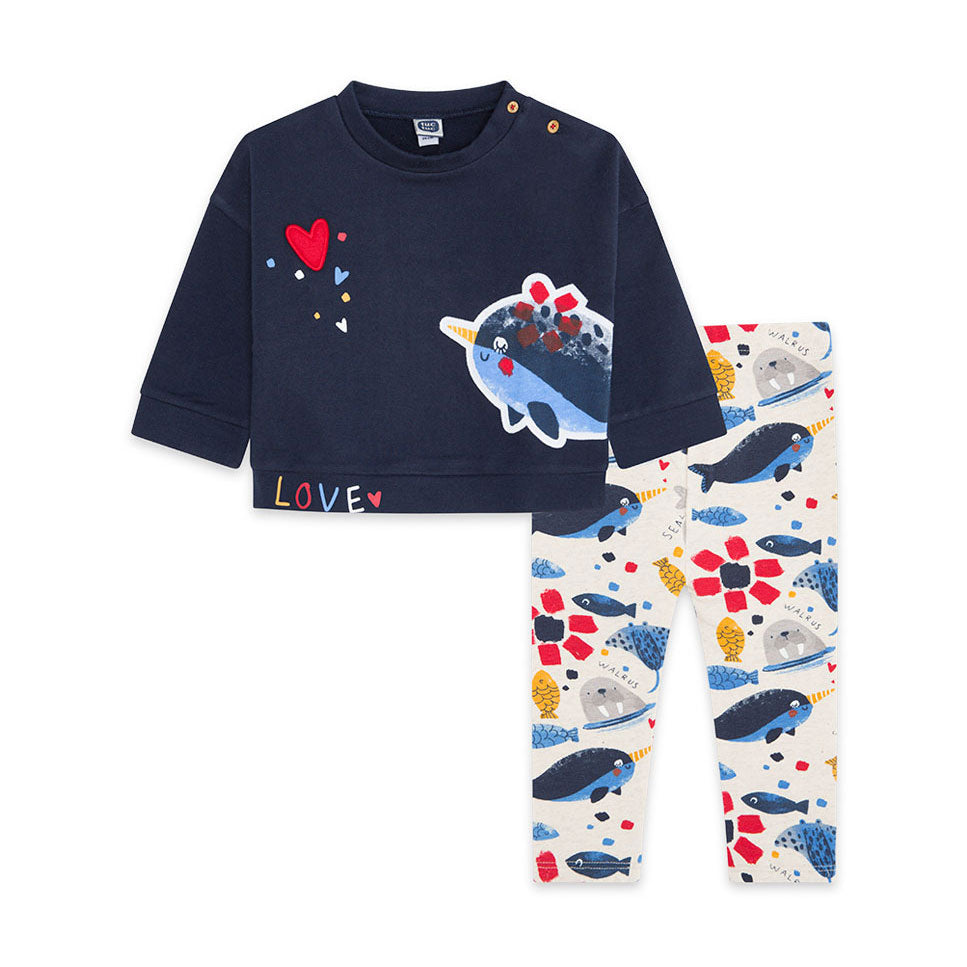 Ensemble deux pièces de la Ligne Vêtements Fille Tuc Tuc, avec sweat ample avec application en ti...