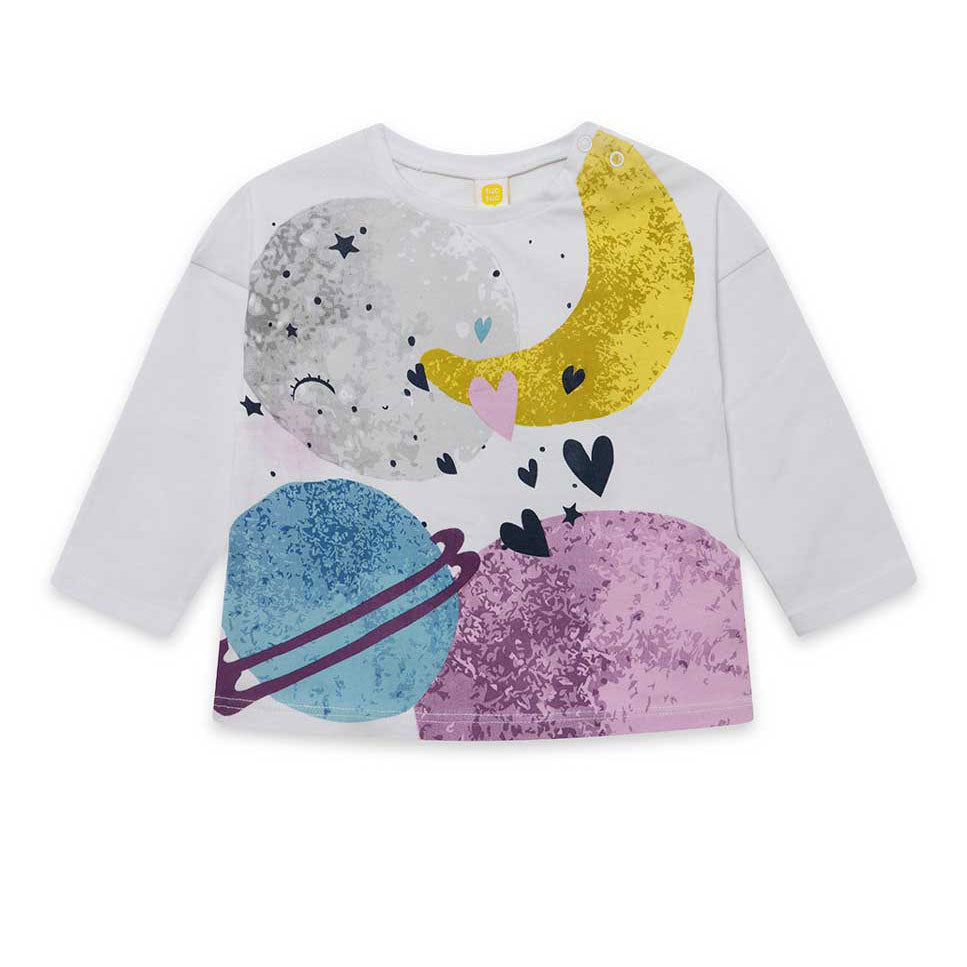 T-shirt de la ligne Vêtements Fille Tuc Tuc, avec impression multicolore sur le devant et boutons...