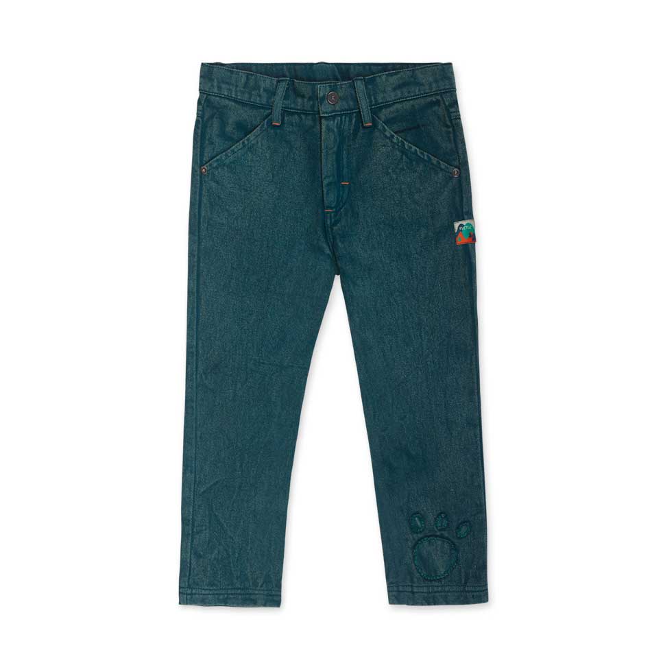 Pantalon de la Ligne Vêtements Enfant tuc Tuc, en twill, couleur vert forêt avec petits dessins s...