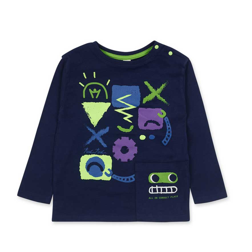 T-shirt à manches longues de la Ligne Vêtements Enfant Tuc Tuc, avec des motifs aux couleurs fluo...