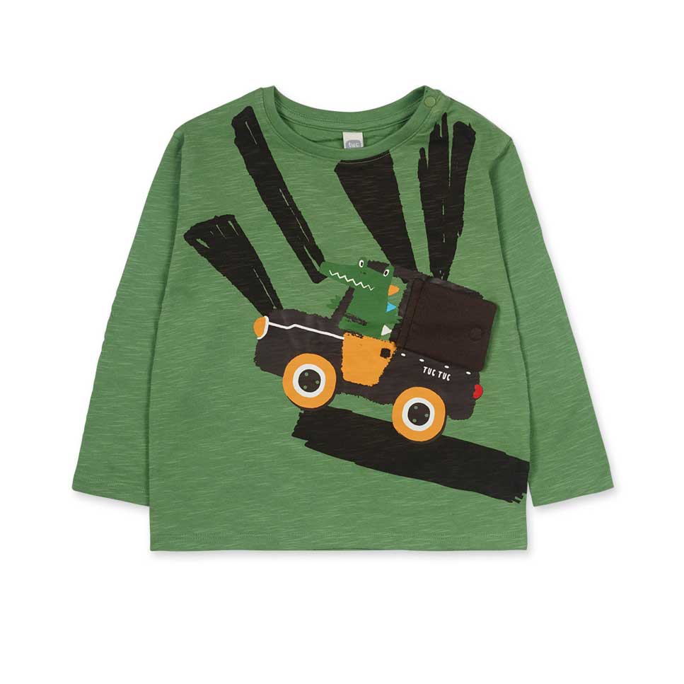 T-shirt à manches longues de la Ligne Vêtements Enfant Tuc Tuc, avec impression colorée sur le de...