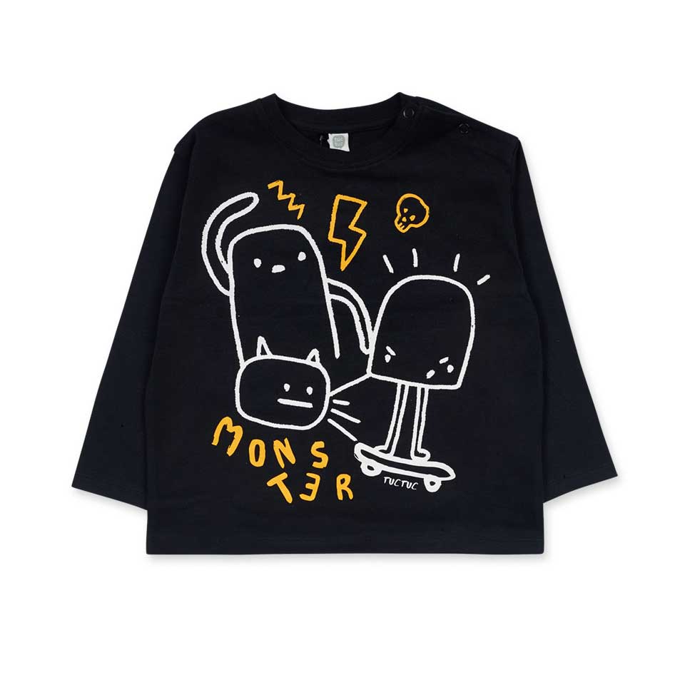 Maglietta de la Ligne Vêtements Enfant Tuc Tuc, avec boutons-pression sur l'épaule et dessins flu...