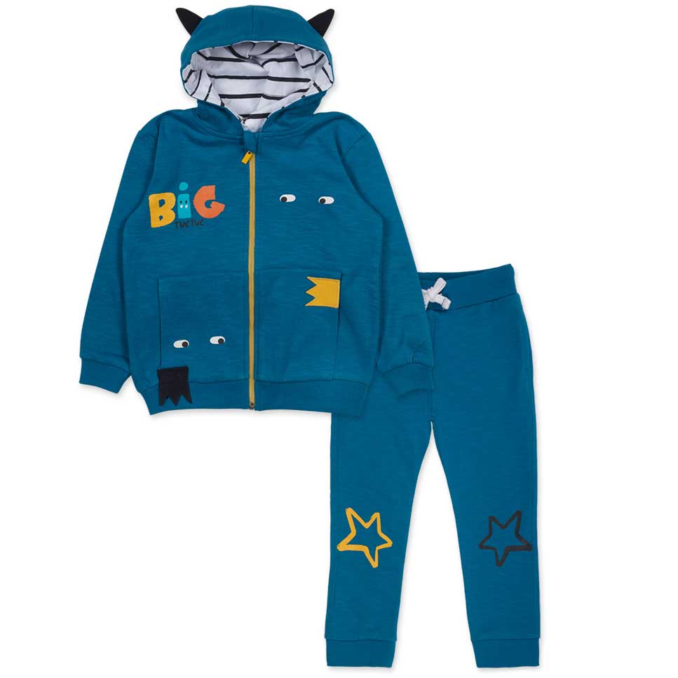 Combinaison de la ligne Vêtements Enfant Tuc Tuc, avec veste à capuche. Fermeture éclair et appli...