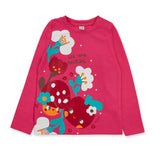 T-shirt manica lunga per bambina con stampa colorata di fiori.