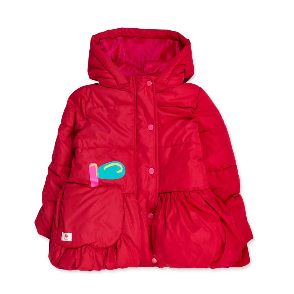 Doudoune de la Ligne Vêtements Fille Tuc Tuc, avec capuche amovible. Rembourrée et avec un velour...
