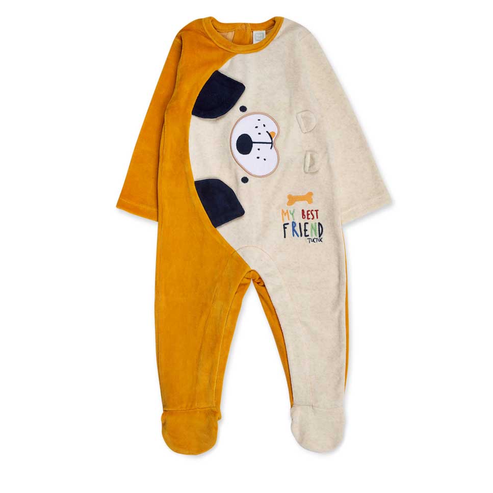 Tutina in ciniglia della Linea Abbigliamento Bambino Tuc Tuc, con cane disegnato sul davanti con ...