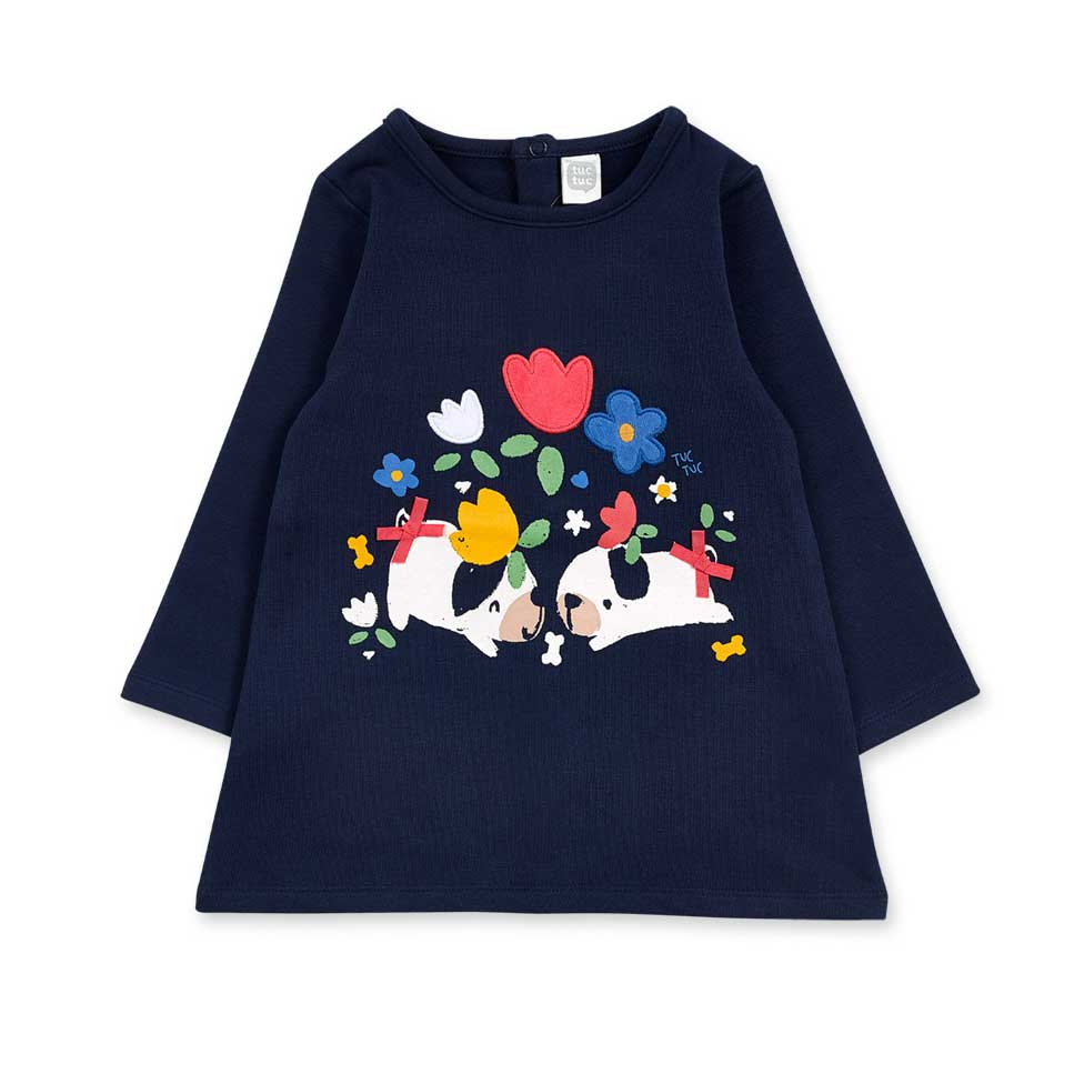 Robe de la ligne Vêtements Fille Tuc Tuc, avec impression sur le devant et application en tissu. ...