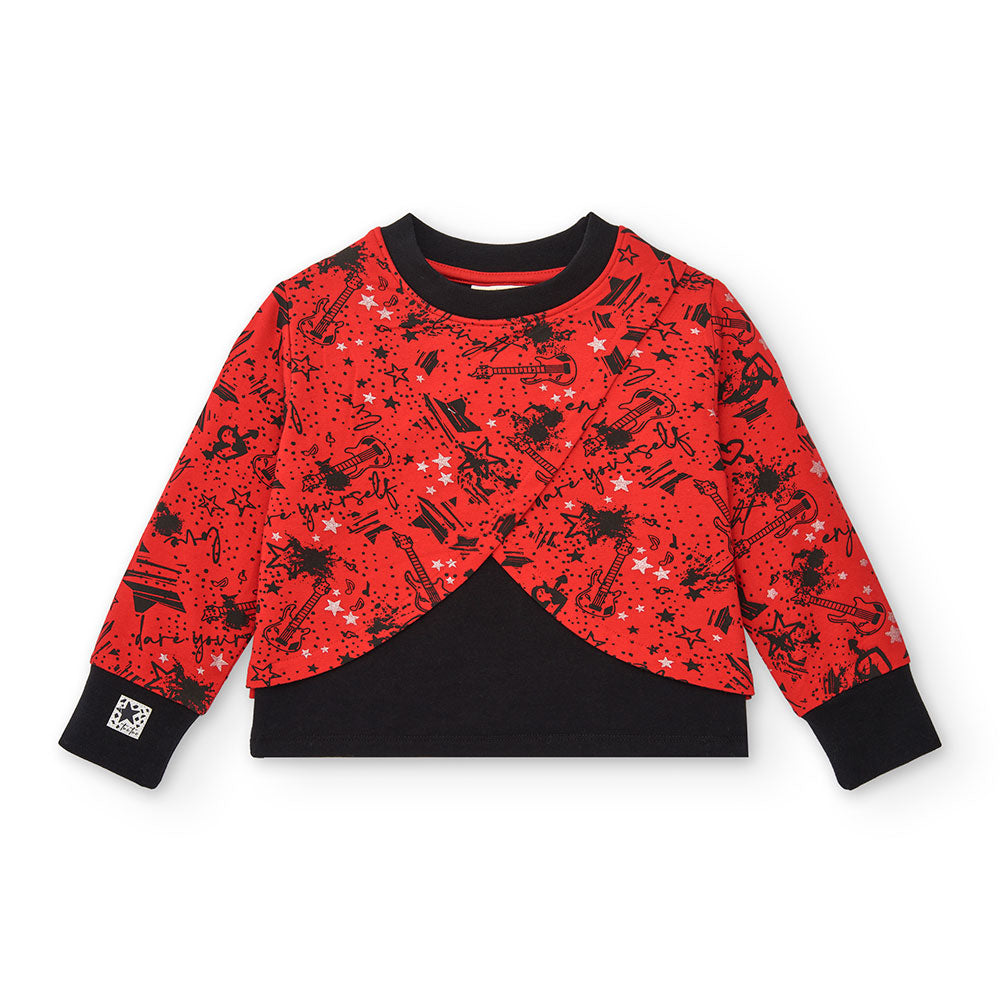 Sweatshirt from the Babina Tuc Tuc Clothing Line, crew neck with a high elastic waistband and all...