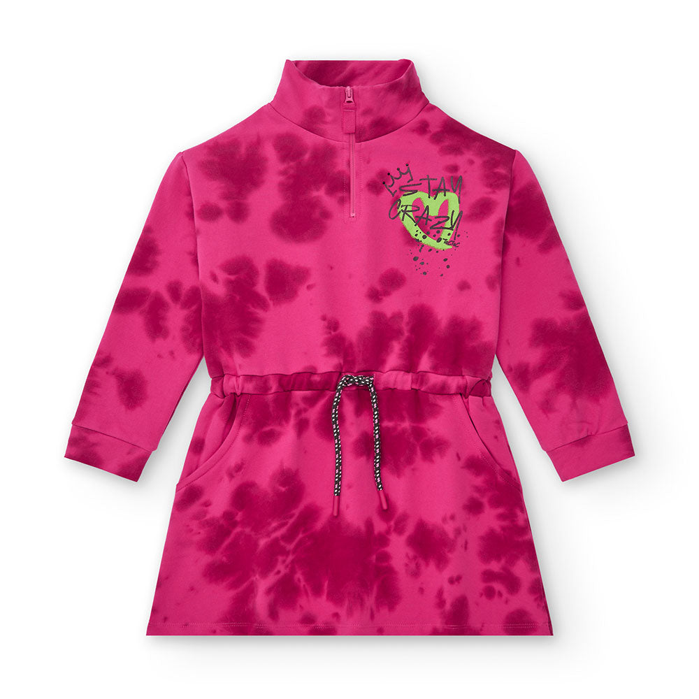 Abito de la Ligne Vêtements Fille Tuc Tuc, avec col à zip et motif camouflage sur fond fuchsia.Co...