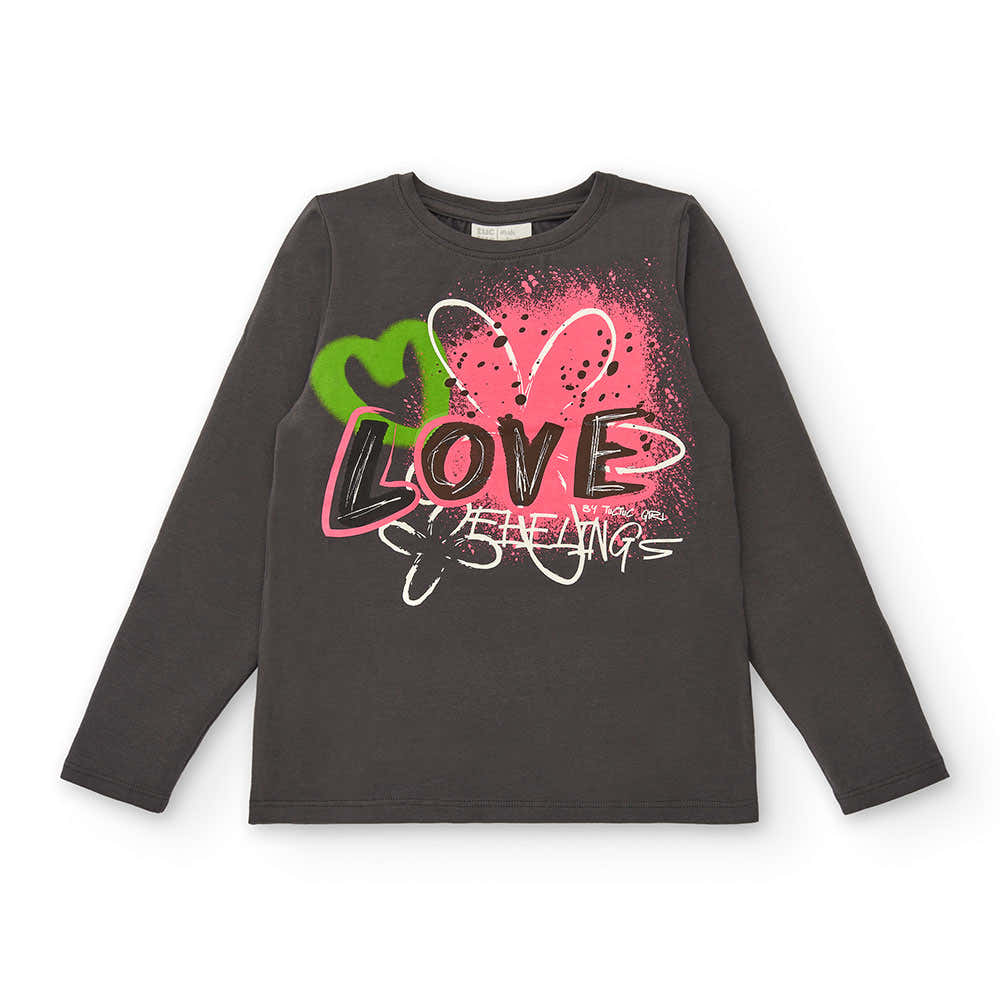 T-shirt à manches longues de la Ligne Vêtements Fille Tuc tuc, avec impression multicolore sur le...