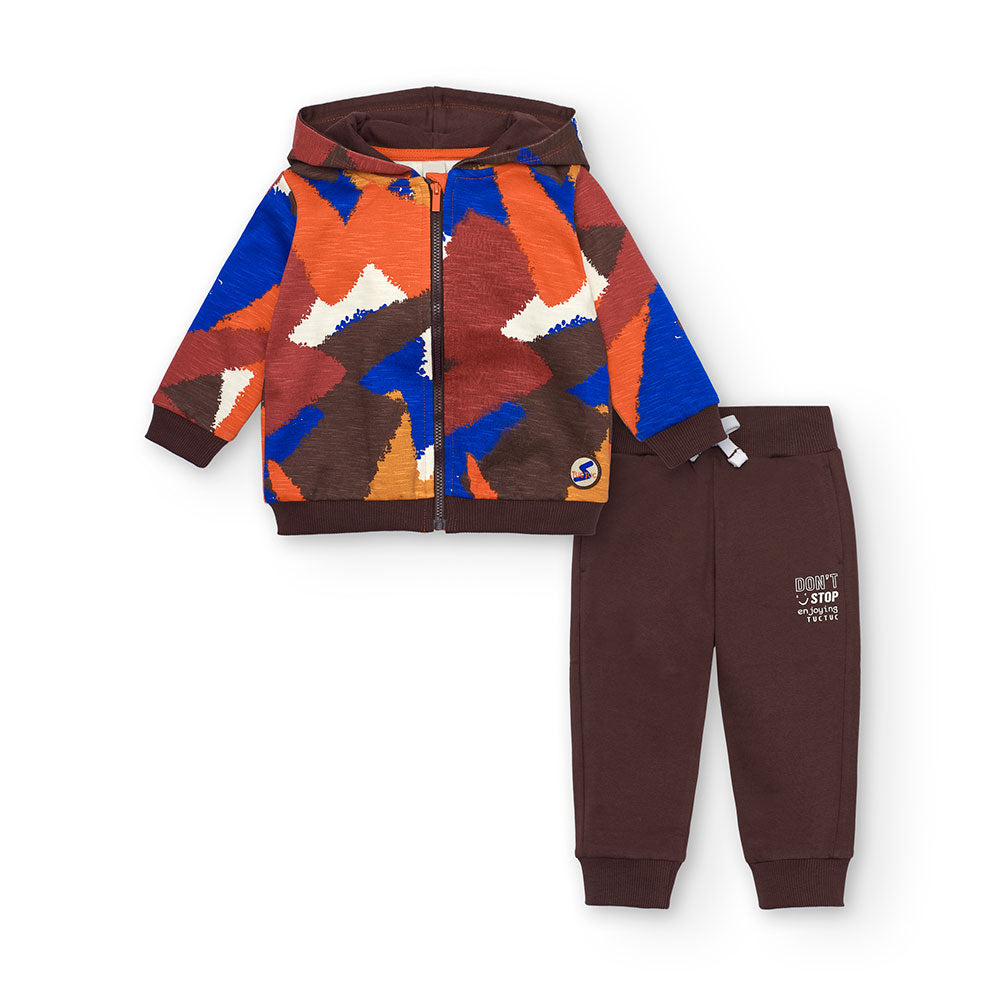 Combinaison de la Ligne Vêtements Fille Tuc Tuc, avec sweat à capuche zippé, pantalon uni avec po...