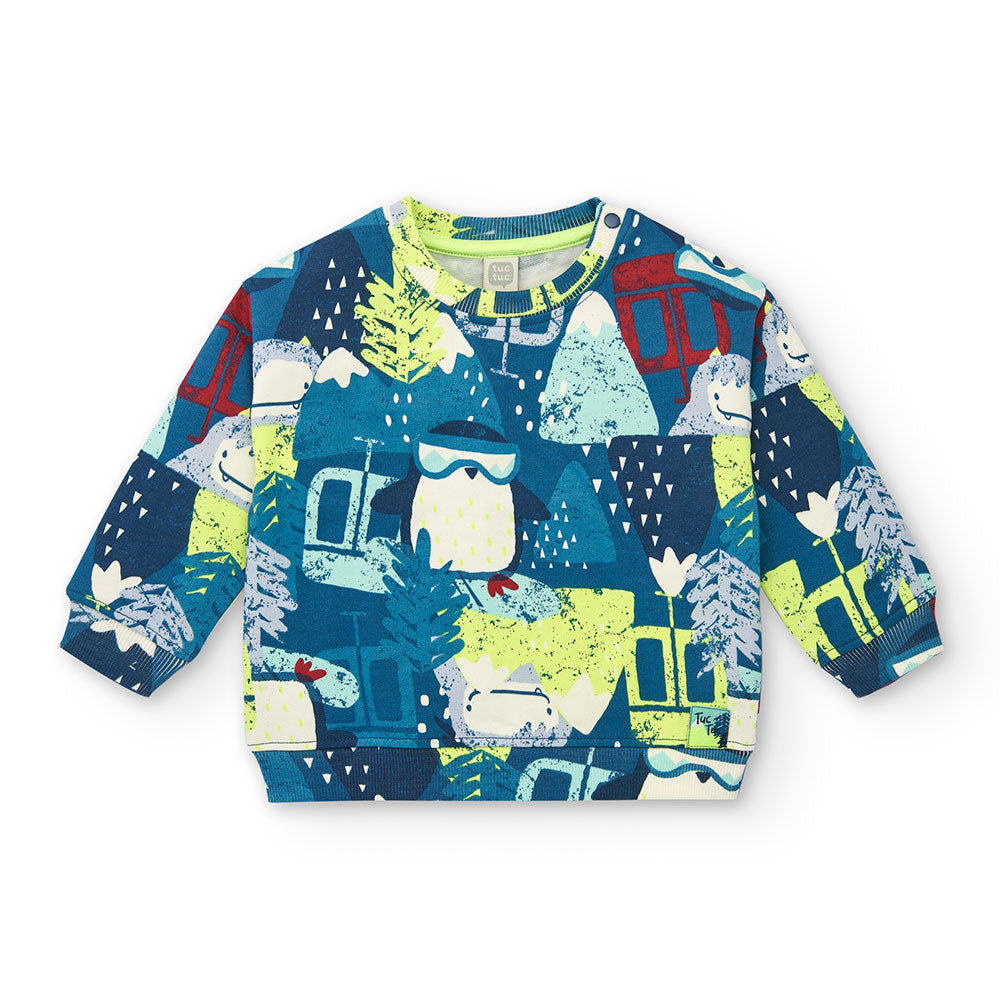 Sweat-shirt de la Ligne Vêtements Enfant Tuc Tuc, avec col rond, coupe régulière et motif aux cou...