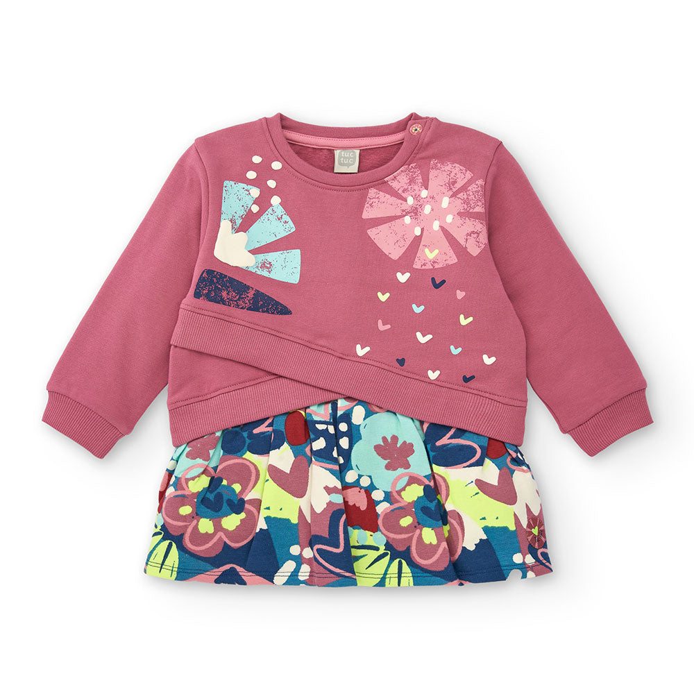 Robe de la ligne Vêtements Fille Tuc Tuc, avec modèle croisé à l'avant, jupe à motif et petites i...