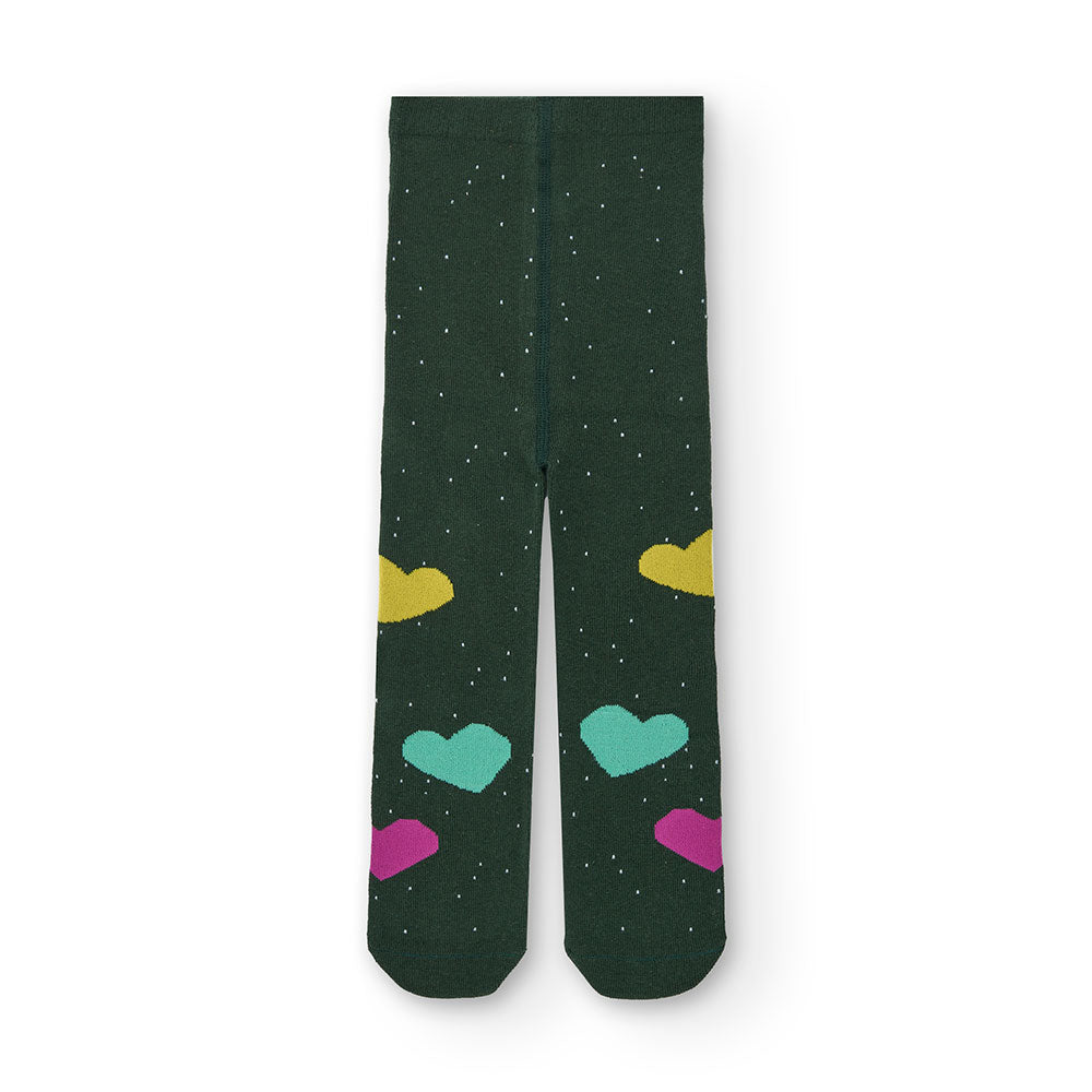 Couple de collants de la Ligne Vêtements Fille Tuc Tuc, un uni, l'autre à motif avec des cœurs en...