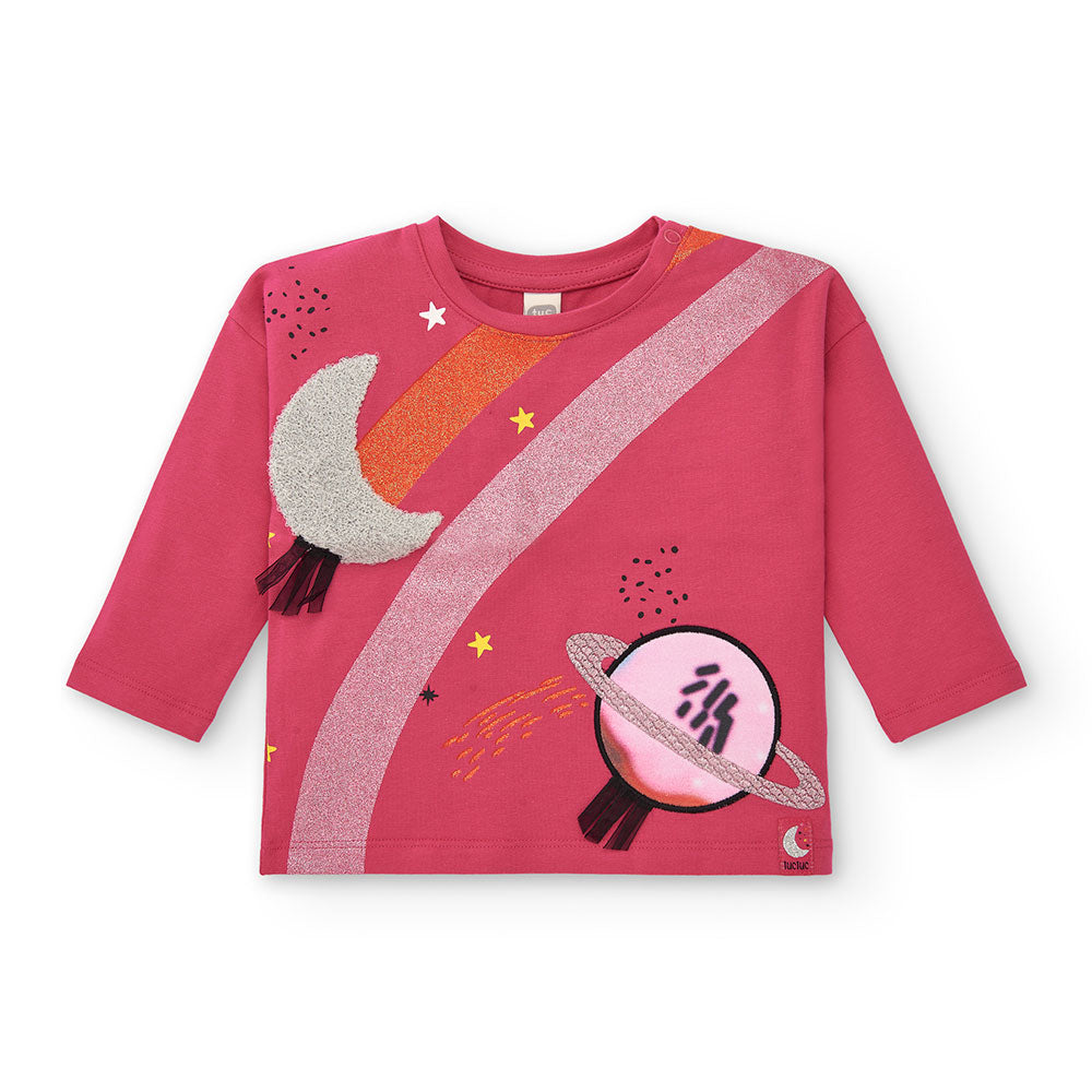 Maglietta de la Ligne Vêtements Fille Tuc Tuc, avec des boutons sur l'épaule et des applications ...