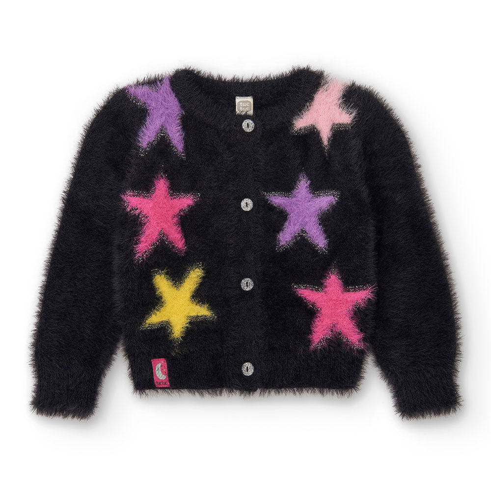 Cardigan from the Tuc Tuc Girls' Clothing Line, made of very soft knitwear with a pattern of star...