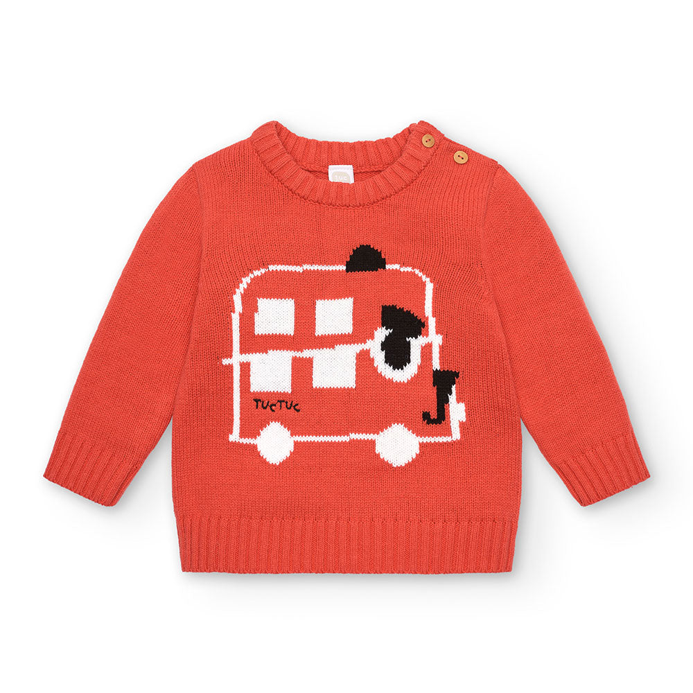 Maglione de la Ligne Vêtements Enfant Tuc Tuc, uni avec des dessins contrastés sur le devant.Comp...