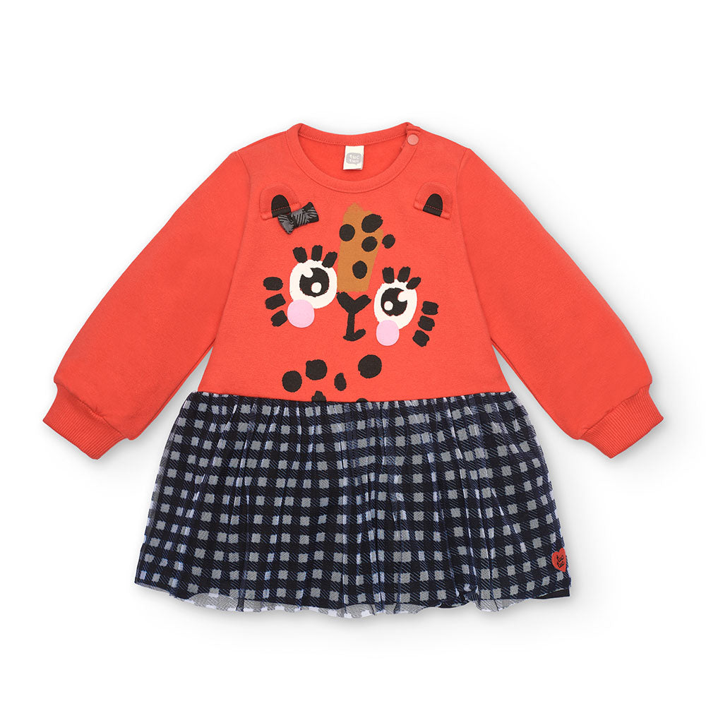 Robe de la Ligne Vêtements Fille Tuc Tuc avec haut en molleton avec boutons sur l'épaule et impre...