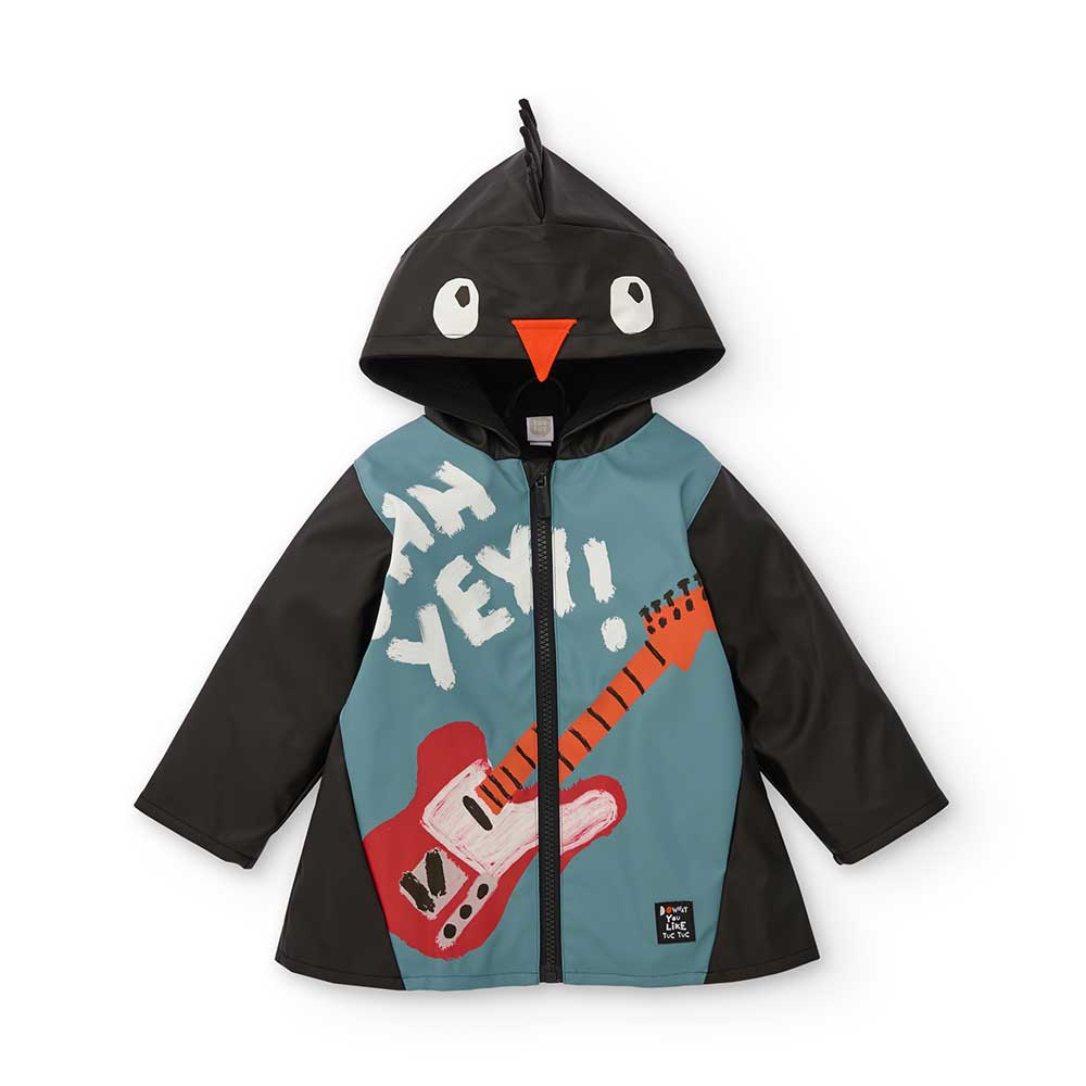 Imperméable de la ligne Vêtements Enfant Tuc Tuc, avec capuche à crête et dessin multicolore de p...