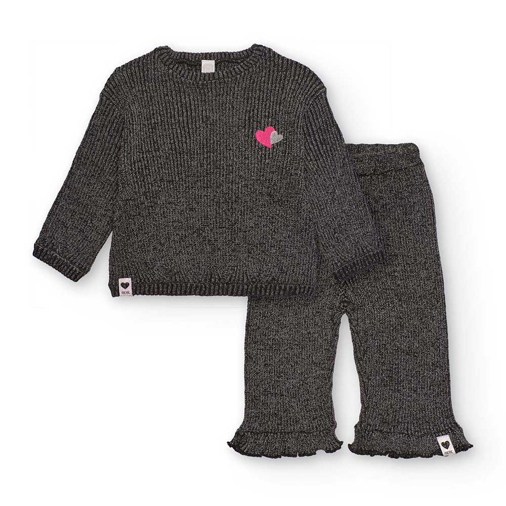 Ensemble deux pièces en tricot de la Ligne Vêtements Fille Tuc Tuc, avec pantajazz à volants au b...