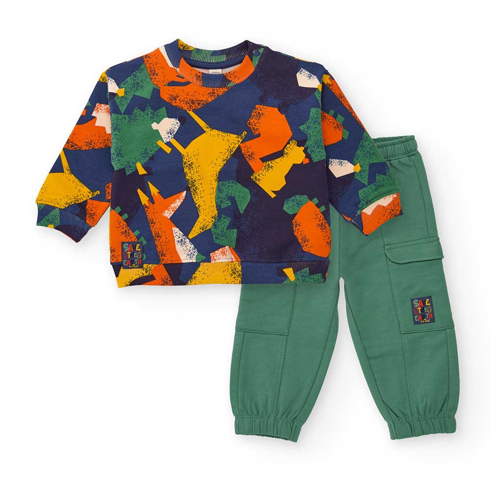 Ensemble survêtement de la ligne Vêtements Enfant Tuc Tuc, avec sweat-shirt col rond à motif mult...
