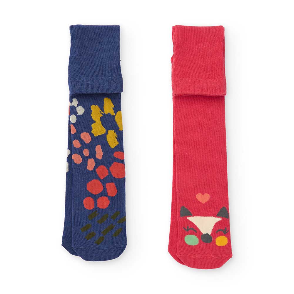 Set de deux paires de chaussettes de la ligne Vêtements Fille Tuc Tuc, avec un motif de fleurs co...
