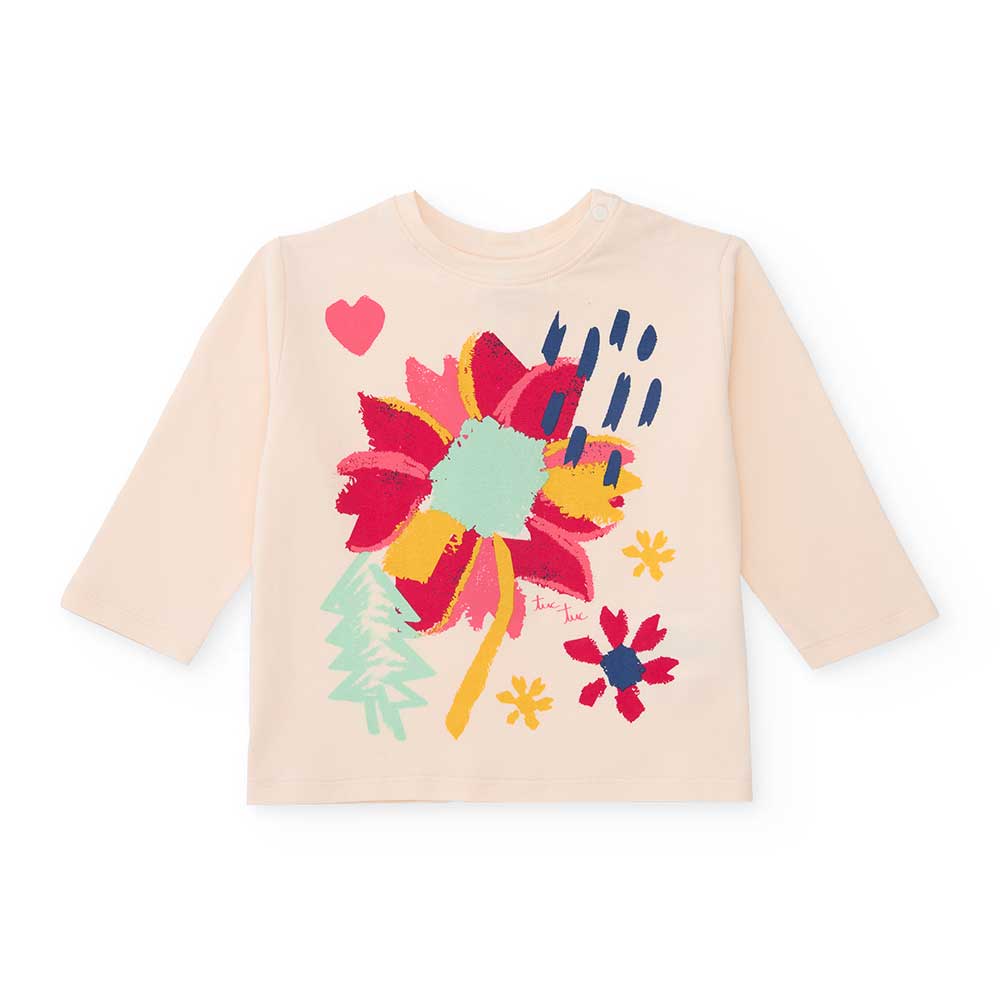 Maglietta della Linea Abbigliamento Bambina Tuc Tuc con stampa colorata sul davanti.
Composizione...